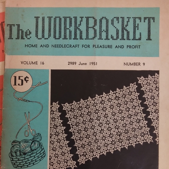 Vintage The Workbasket Magazine 1951 Patterns Recipes Ephemera Craft Crafting - Picture 3 of 11